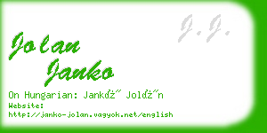 jolan janko business card